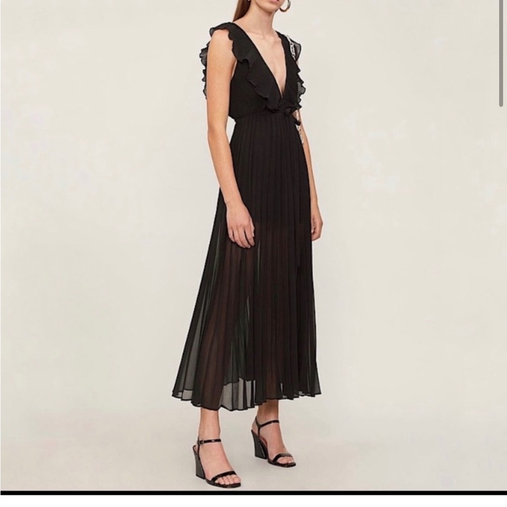 Topshop NWT Ruffle Pleated Chiffon Maxi Dress